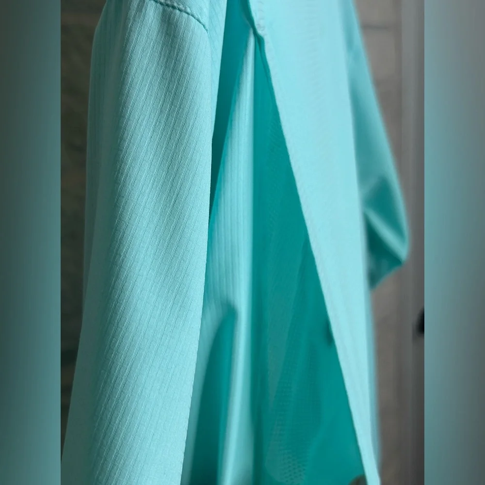 Columbia Shirt Sleeve Button Down Size Medium Fishing Shirt Mens Mint Green